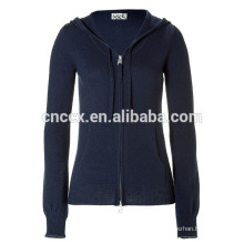 15STC6808 kangaroo pocket sweater cashmere hoodie for women